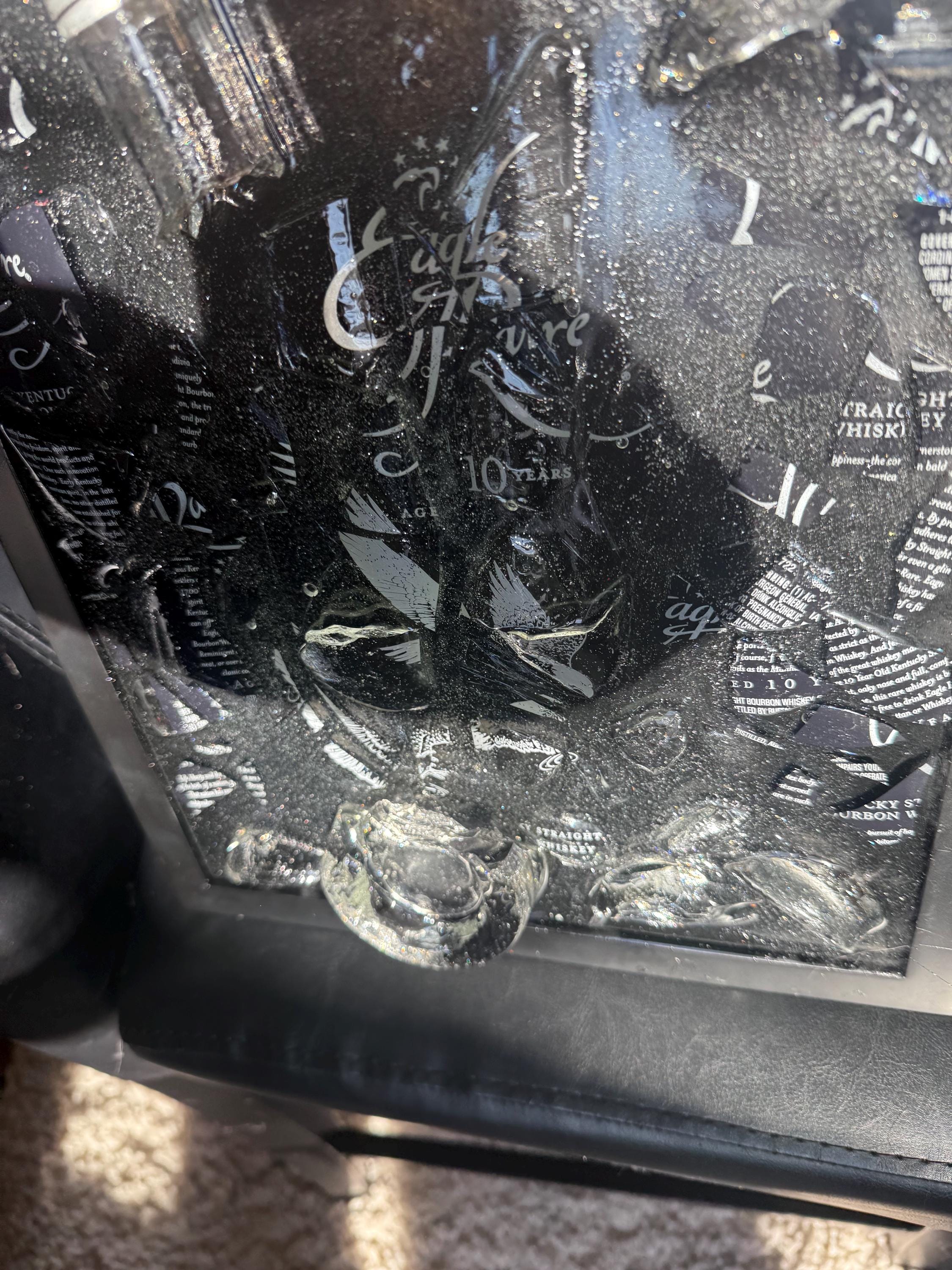 Eagle Rare Bourbon/Whiskey broken bottle wall art