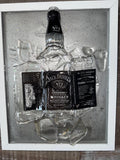 Jack Daniels Whiskey broken bottle wall art