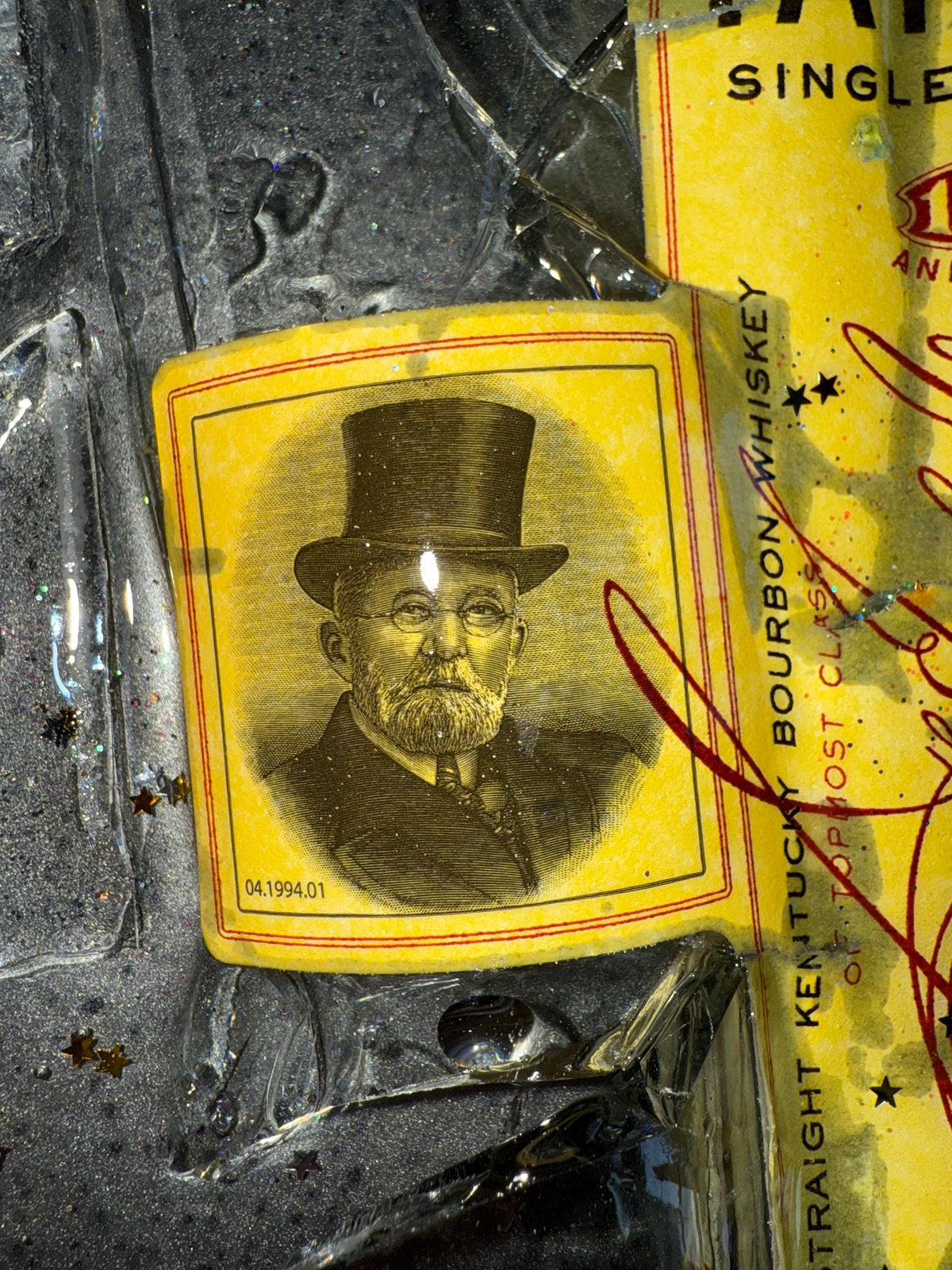 Colonel E.H. Taylor Single Barrel Bottled In Bond Bourbon/Whiskey broken bottle wall art