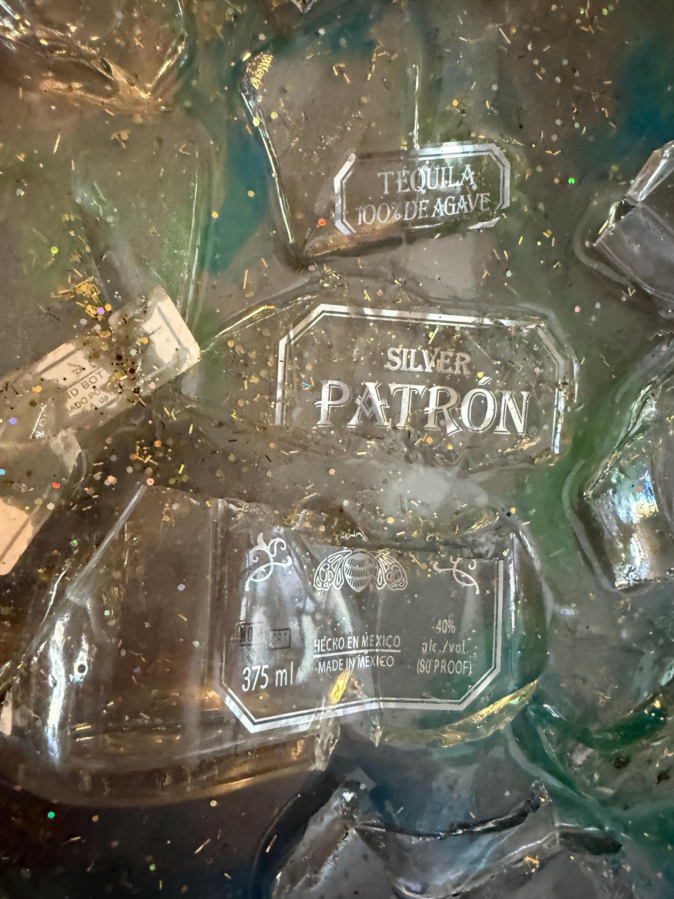 Patron Tequila broken bottle wall art