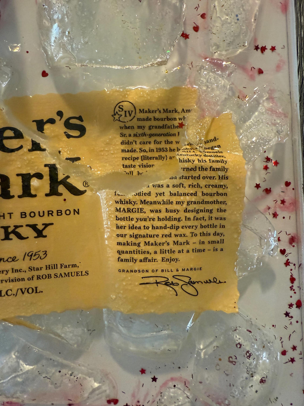 Makers Mark Bourbon/Whiskey broken bottle wall art
