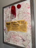 Makers Mark Bourbon/Whiskey broken bottle wall art
