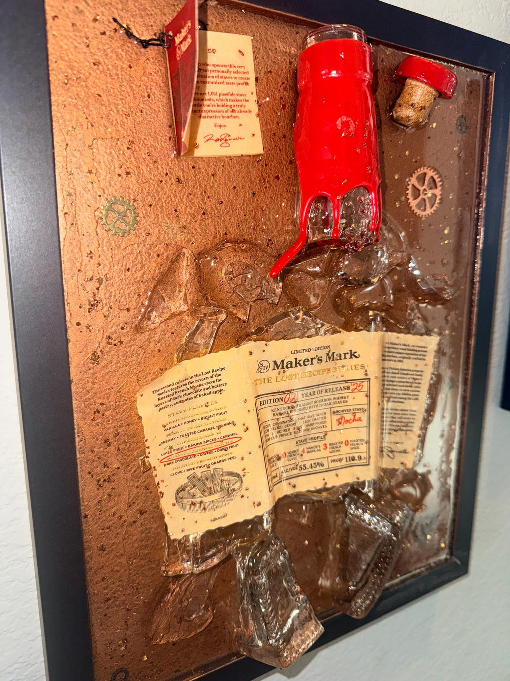 Makers Mark The Lost Recipe Series Edition 2 Year 2025 Bourbon/Whiskey broken bottle wall art