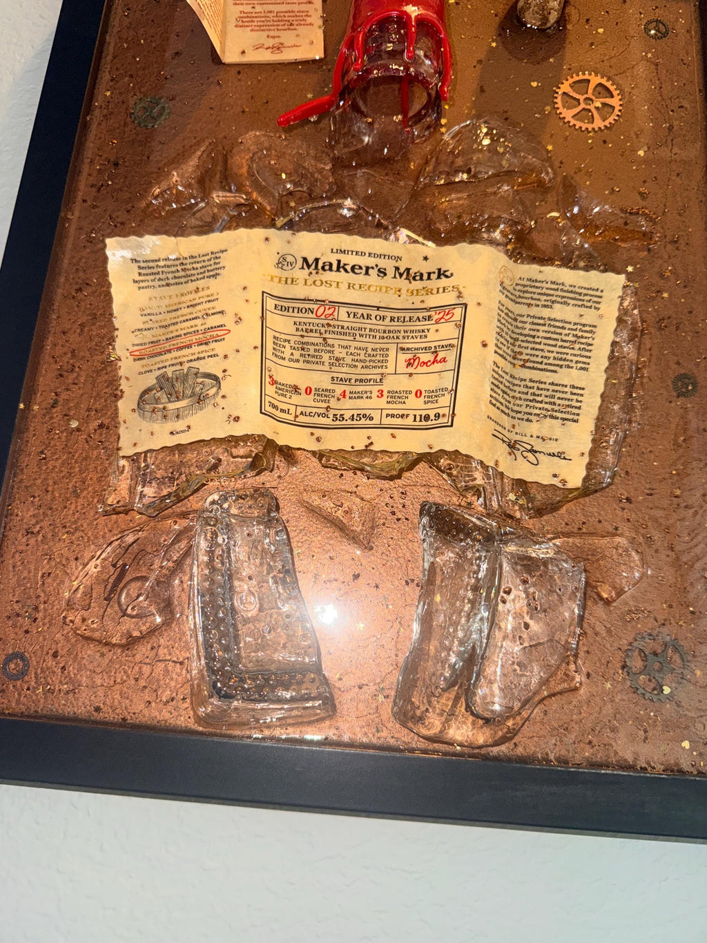 Makers Mark The Lost Recipe Series Edition 2 Year 2025 Bourbon/Whiskey broken bottle wall art
