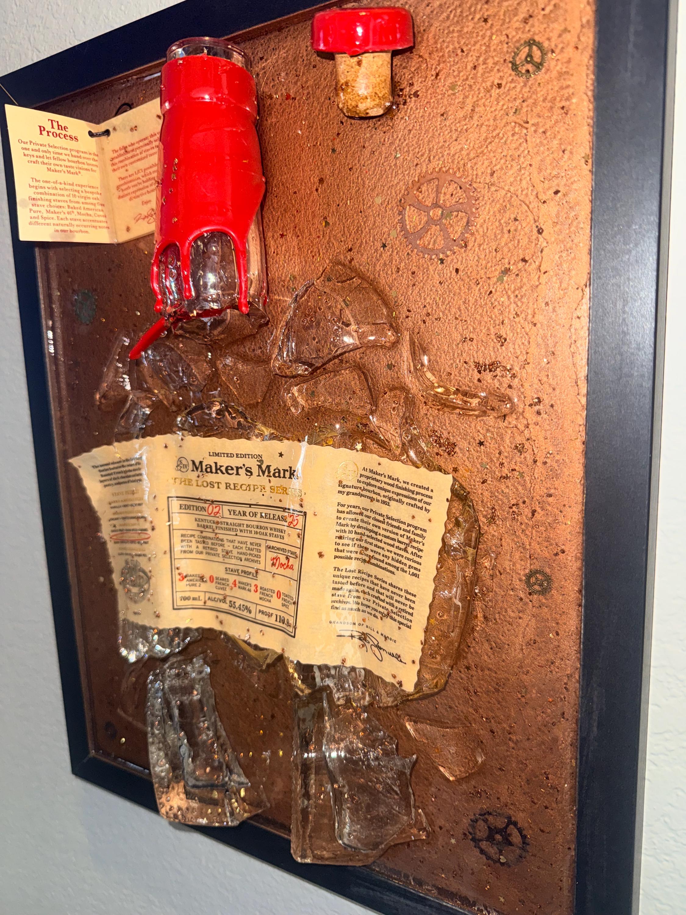 Makers Mark The Lost Recipe Series Edition 2 Year 2025 Bourbon/Whiskey broken bottle wall art