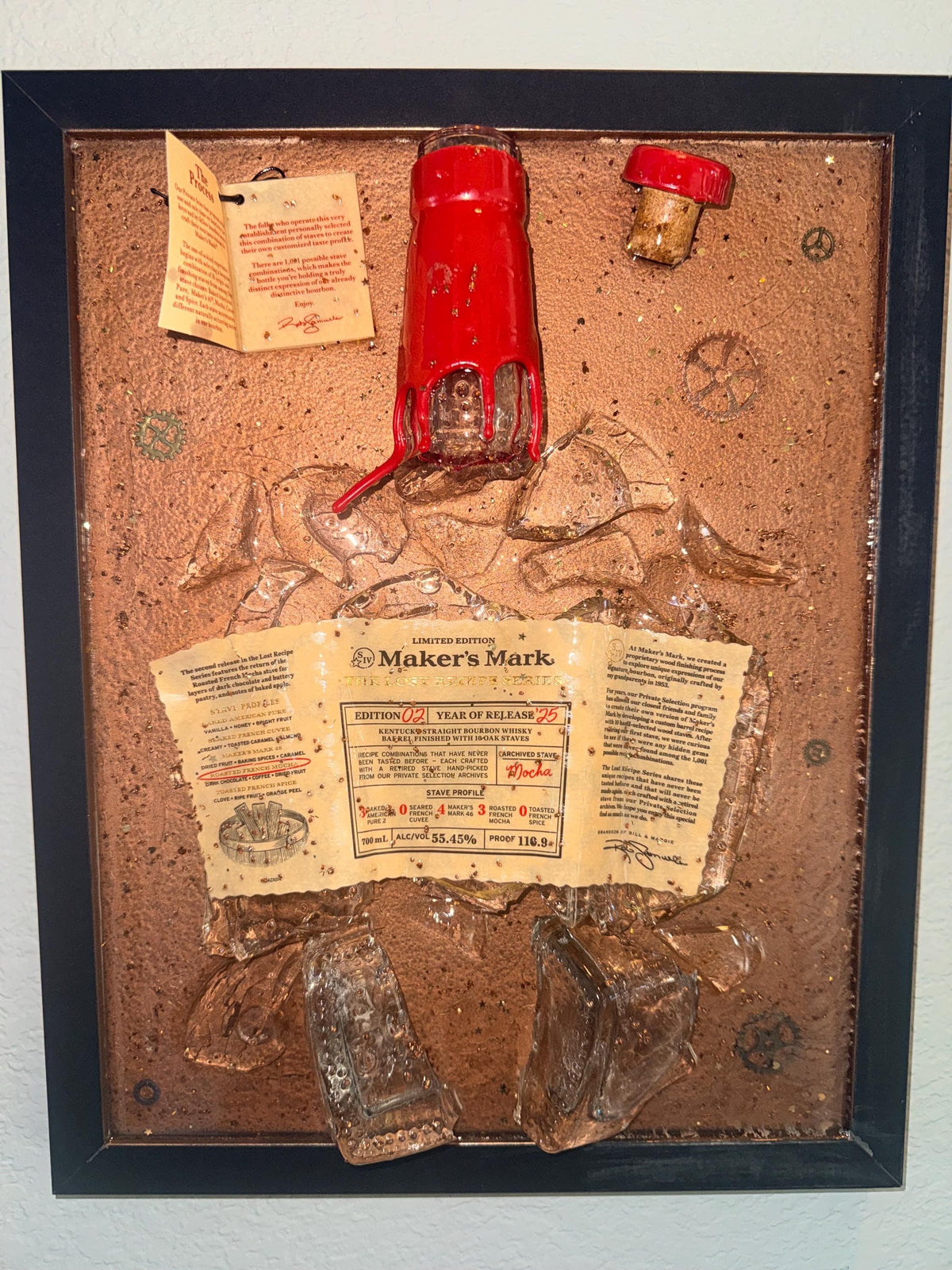 Makers Mark The Lost Recipe Series Edition 2 Year 2025 Bourbon/Whiskey broken bottle wall art