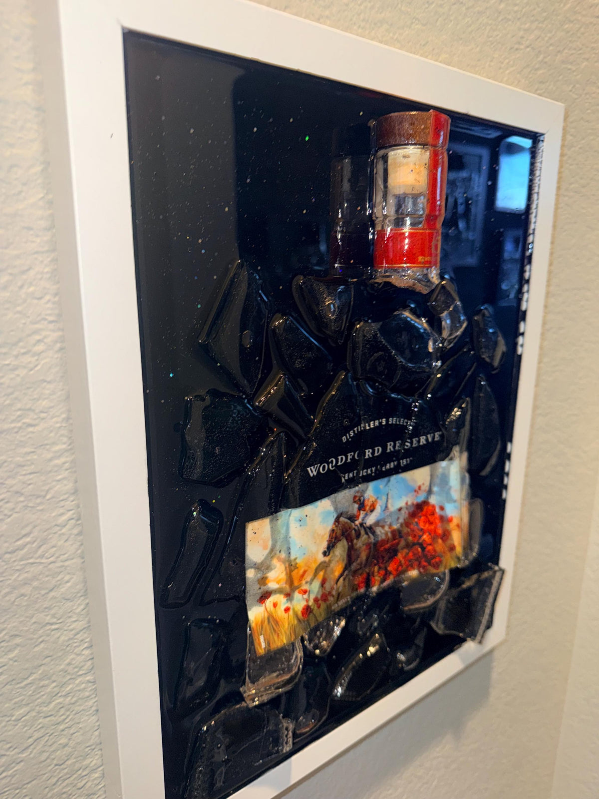 Woodford Reserve 2025 Kentucky Derby Bourbon/Whiskey broken bottle wall art
