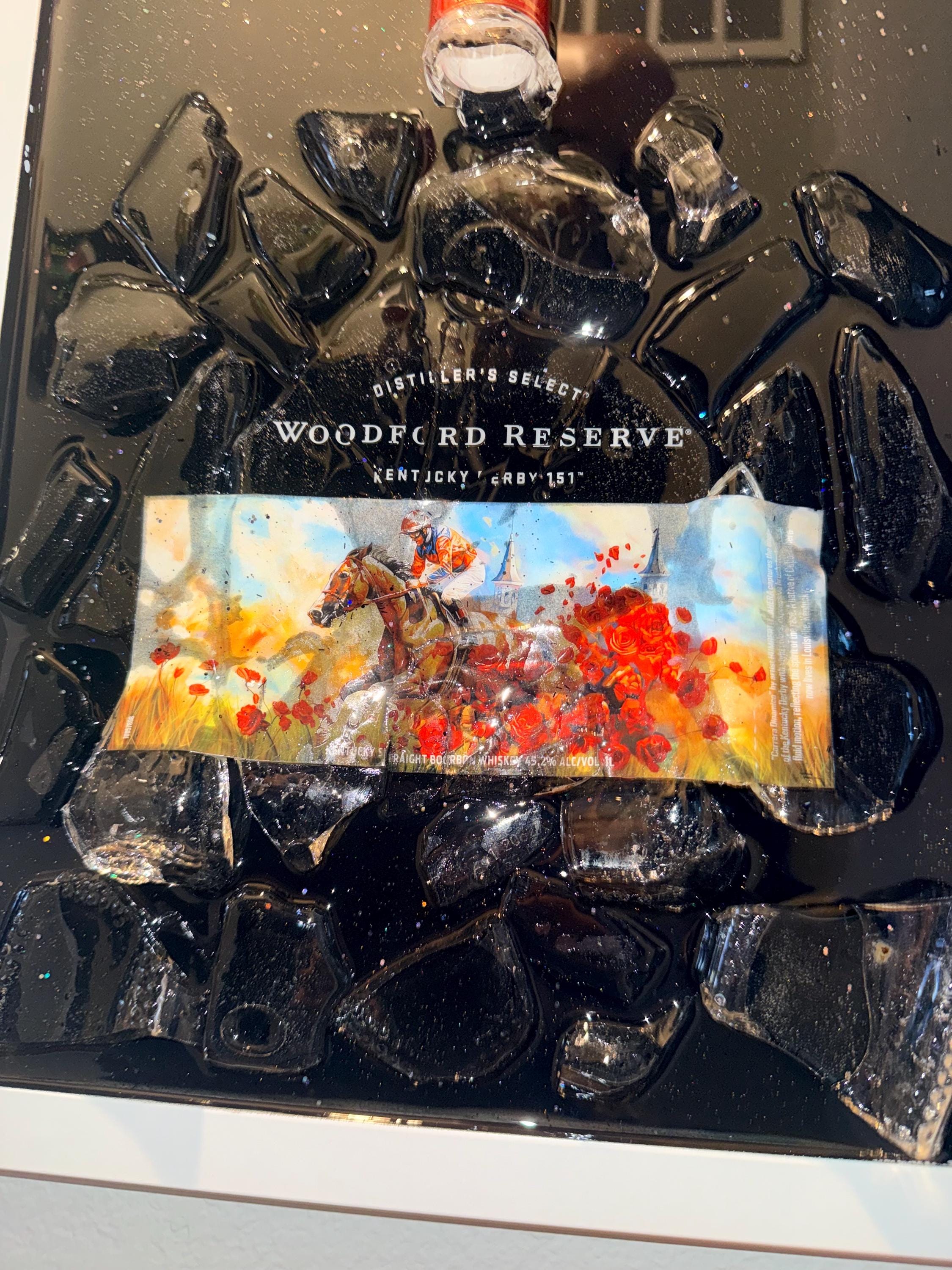 Woodford Reserve 2025 Kentucky Derby Bourbon/Whiskey broken bottle wall art