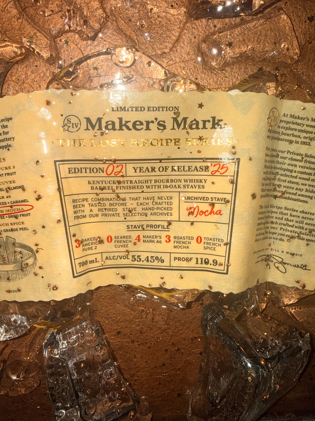 Makers Mark The Lost Recipe Series Edition 2 Year 2025 Bourbon/Whiskey broken bottle wall art
