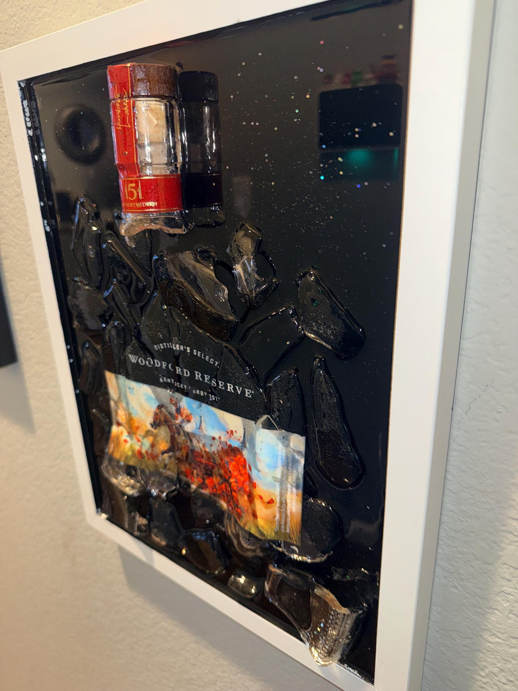 Woodford Reserve 2025 Kentucky Derby Bourbon/Whiskey broken bottle wall art