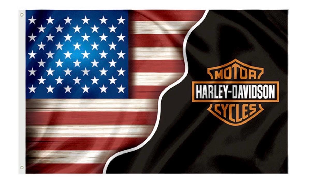 Harley Davidson Motorcycle Enthusiast 3x5 ft Flag/Banner Garage Wall Banner