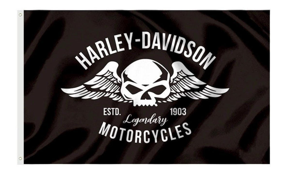 Harley Davidson Motorcycle Enthusiast 3x5 ft Flag/Banner Garage Wall Banner