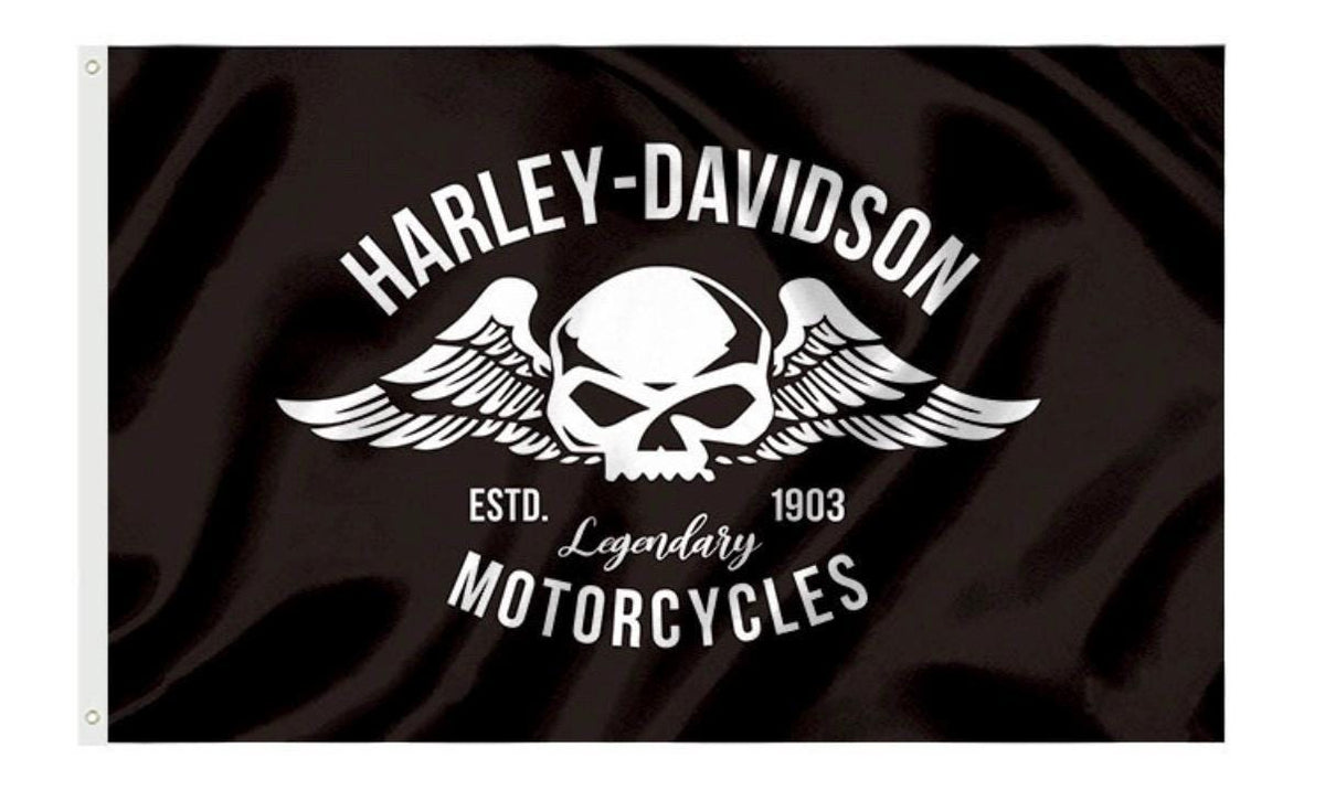 Harley Davidson Motorcycle Enthusiast 3x5 ft Flag/Banner Garage Wall Banner
