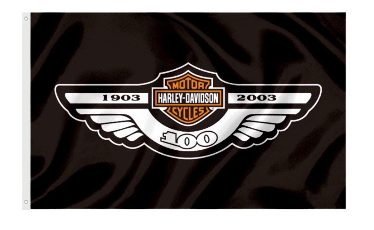 Harley Davidson Motorcycle Enthusiast 3x5 ft Flag/Banner Garage Wall Banner