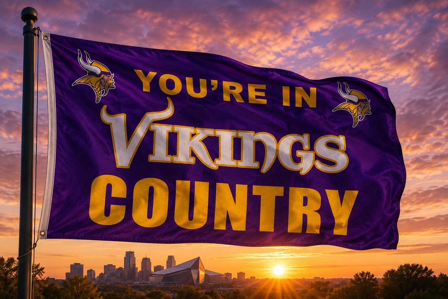 Minnesota Vikings 3x5 foot Flag/Banner