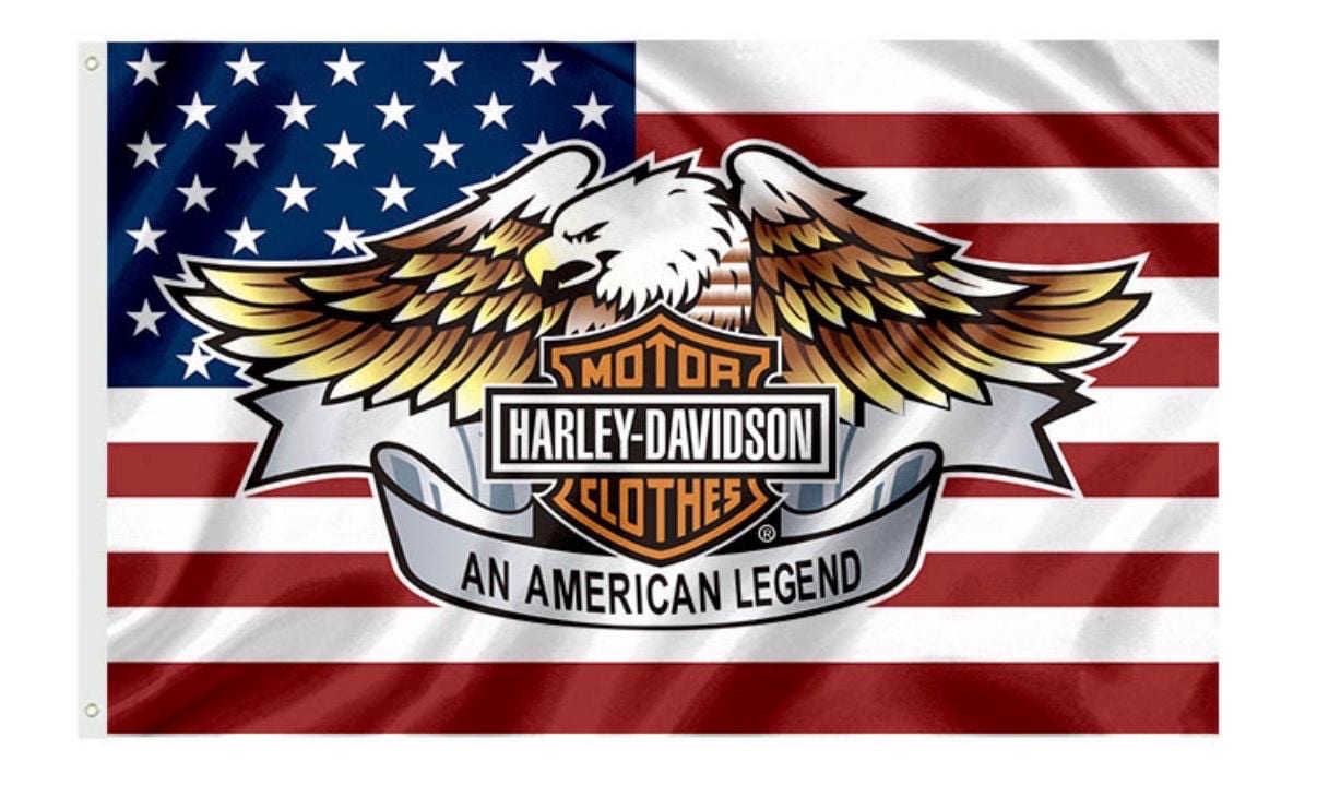 Harley Davidson Motorcycle Enthusiast 3x5 ft Flag/Banner Garage Wall Banner