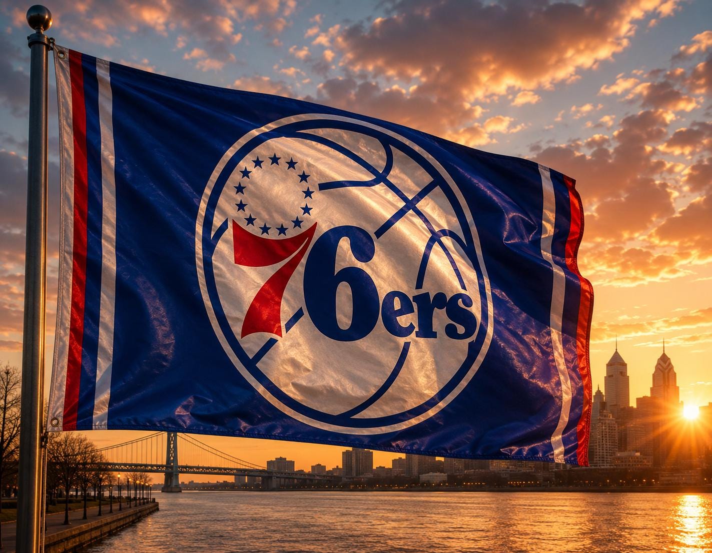 Philadelphia 76ers 3x5 foot NBA FLAG/Banner. Brand new