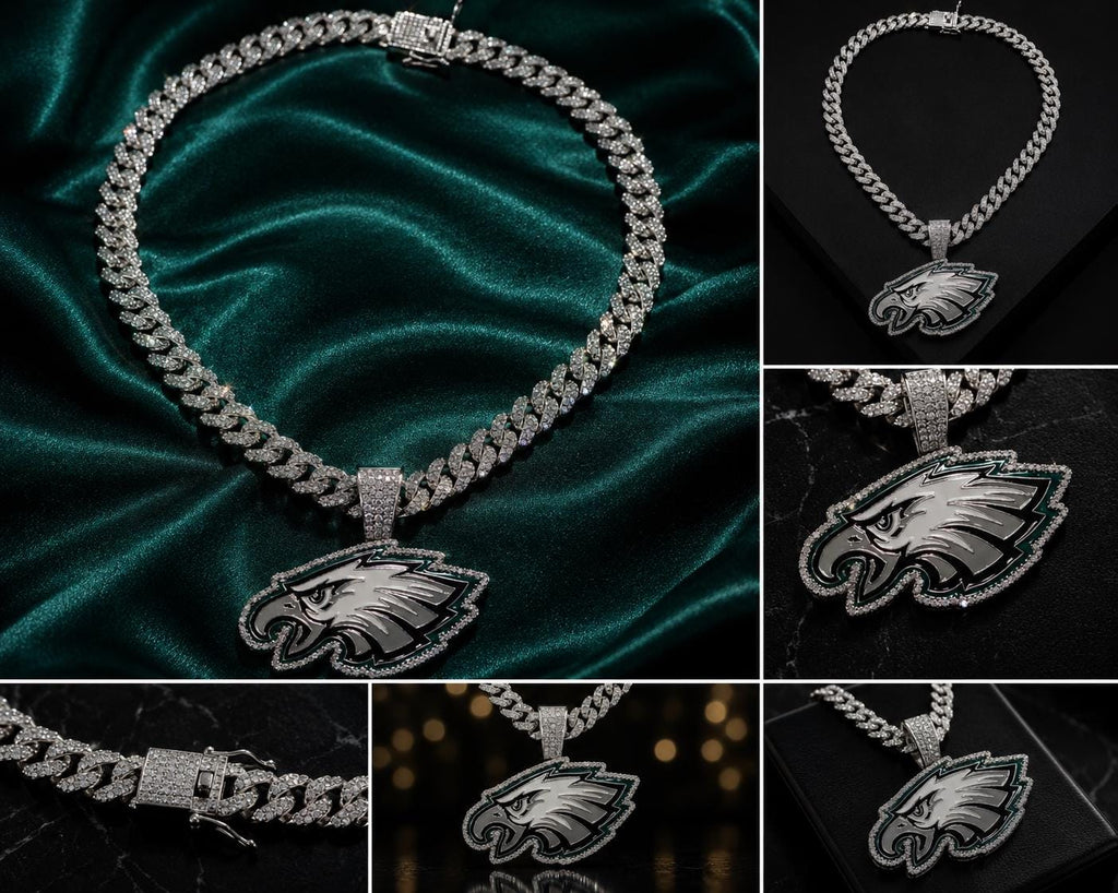 Philadelphia Eagles Bling Pendant & 24" Chain Brand New