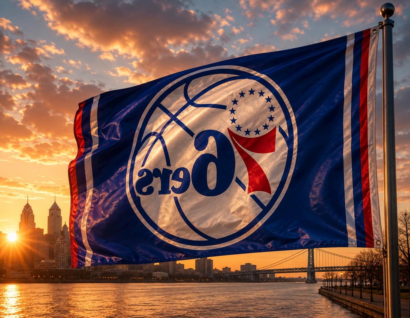 Philadelphia 76ers 3x5 foot NBA FLAG/Banner. Brand new