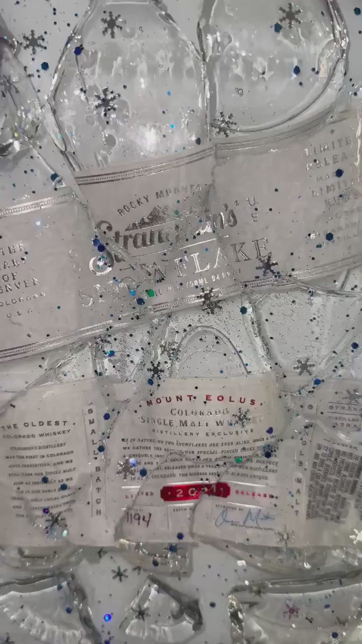 Stranahan’s Snowflake 2021 Single Malt  Whiskey broken bottle wall art