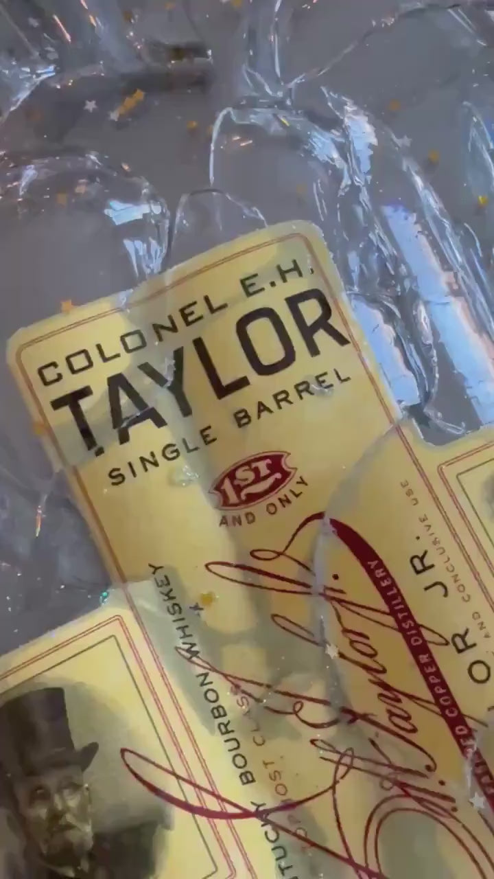 Colonel E.H. Taylor Single Barrel Bottled In Bond Bourbon/Whiskey broken bottle wall art